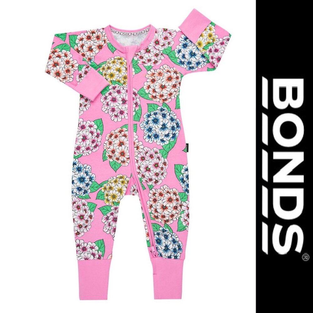 Bonds | Pink Hibiscus "Flowers" Zipper Wondersuit | Size 12-18 Months